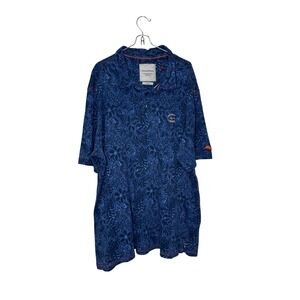 Tommy Bahama Men's Shirt Collegiate Camp Safari‎ Polo Kingdom Floral Blue Sz.3XL